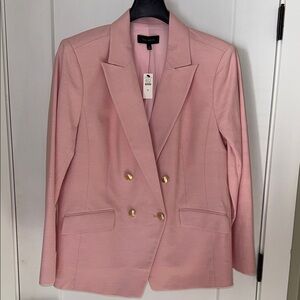 Talbots Pink Double-Breasted Blazer with Gold Buttons. NWT